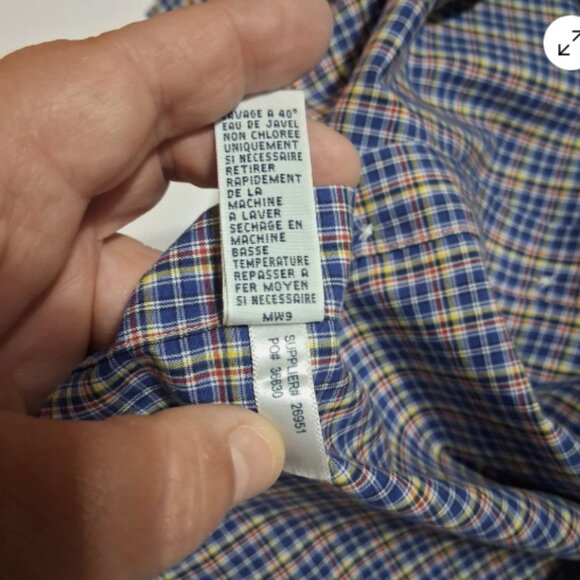 Ralph Lauren Plaid Shirt‎ Mens Large Classic Fit Blue Label Cotton Pre-Owned A4 - Picture 11 of 11